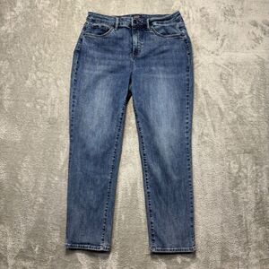 NYDJ Jeans Women's 12 Blue Denim Margot Girlfriend Cool Embrace Lift Tuck 32x27